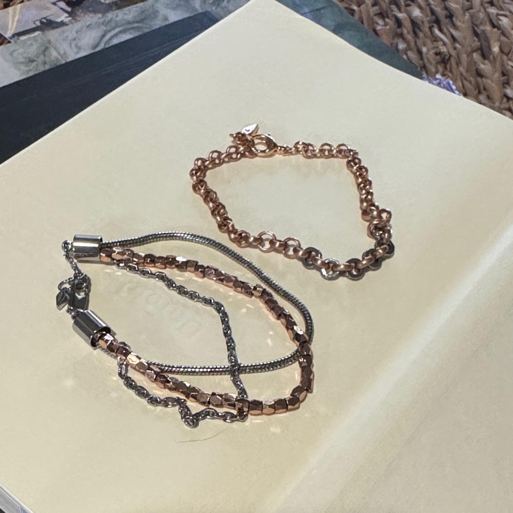 Fossil Rose Gold and Silver Women's Bracelets
